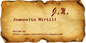 Joanovits Mirtill névjegykártya